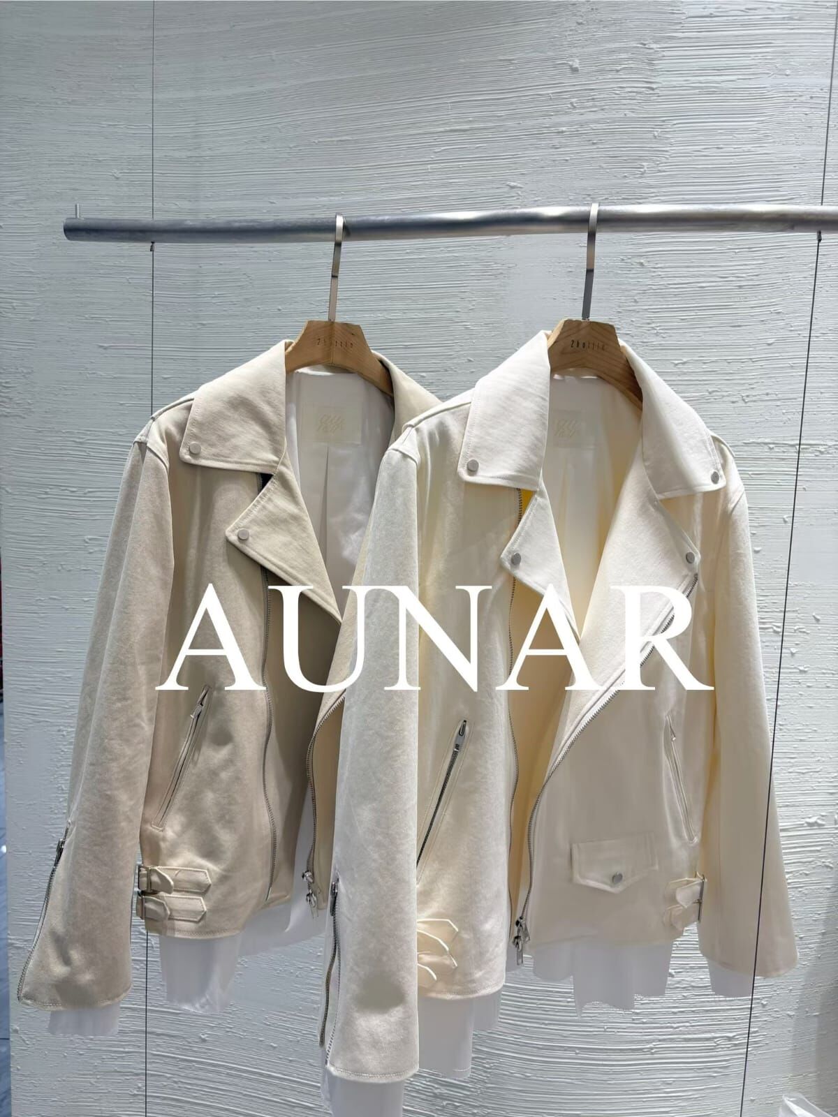 2B6006 仿麂皮皮扣拉錬騎士外套