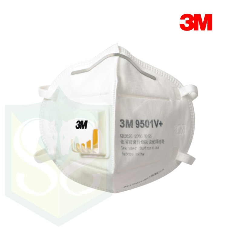 3M™ 9501V+ KN95/P2 帶呼氣閥耳掛式摺疊即棄防護口罩 (25個/盒)