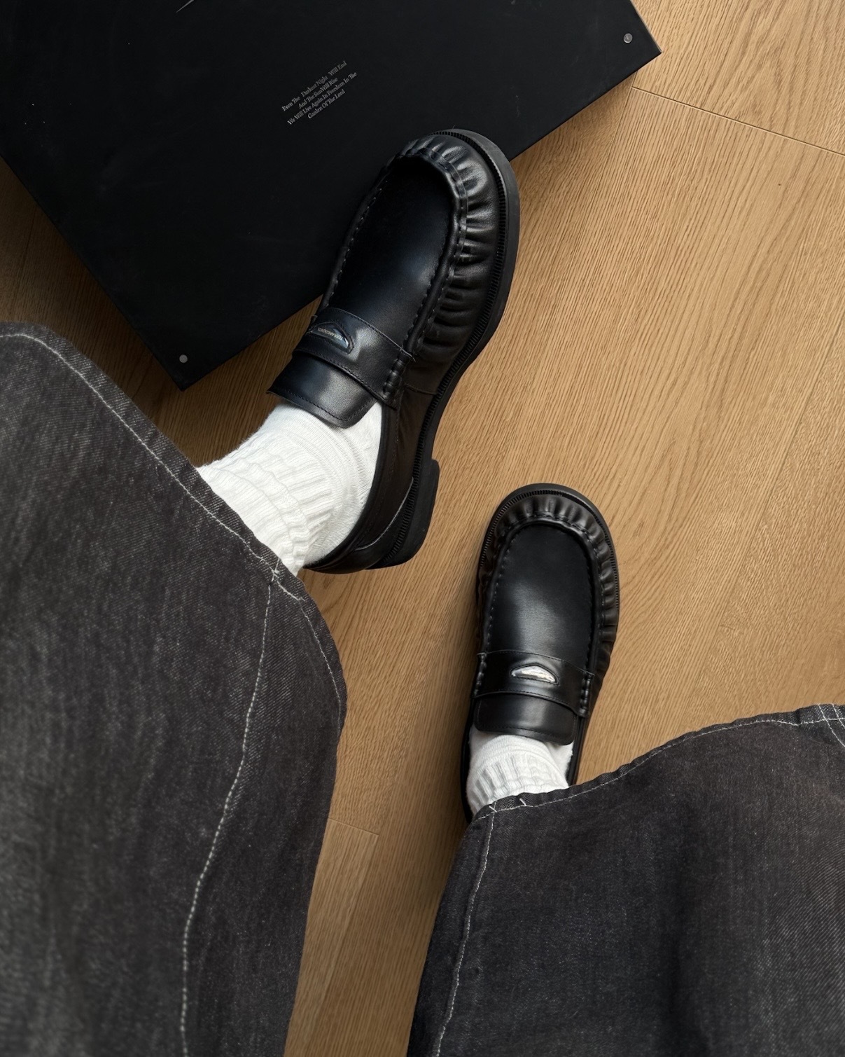 <質感..> TERRA INCOGNITA 圓頭 皺褶 牛皮 復古 增高 樂福鞋 三色