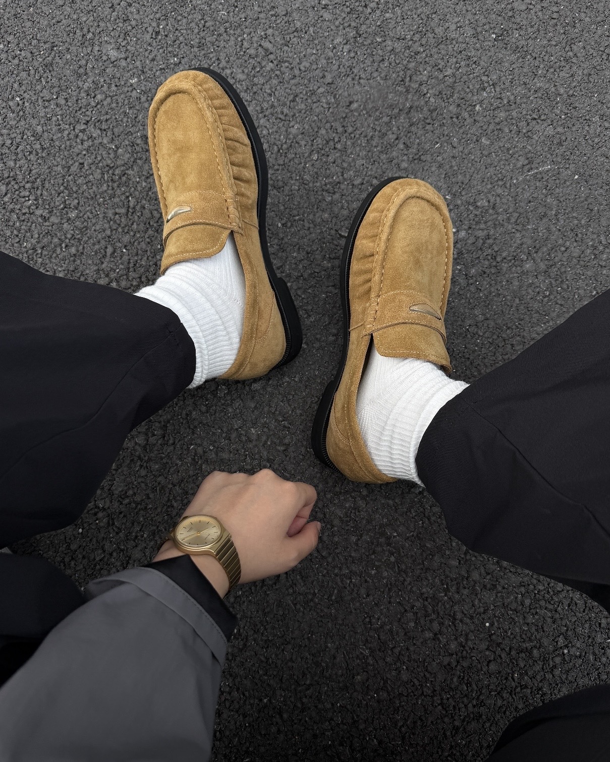 <質感..> TERRA INCOGNITA 圓頭 皺褶 牛皮 復古 增高 樂福鞋 三色