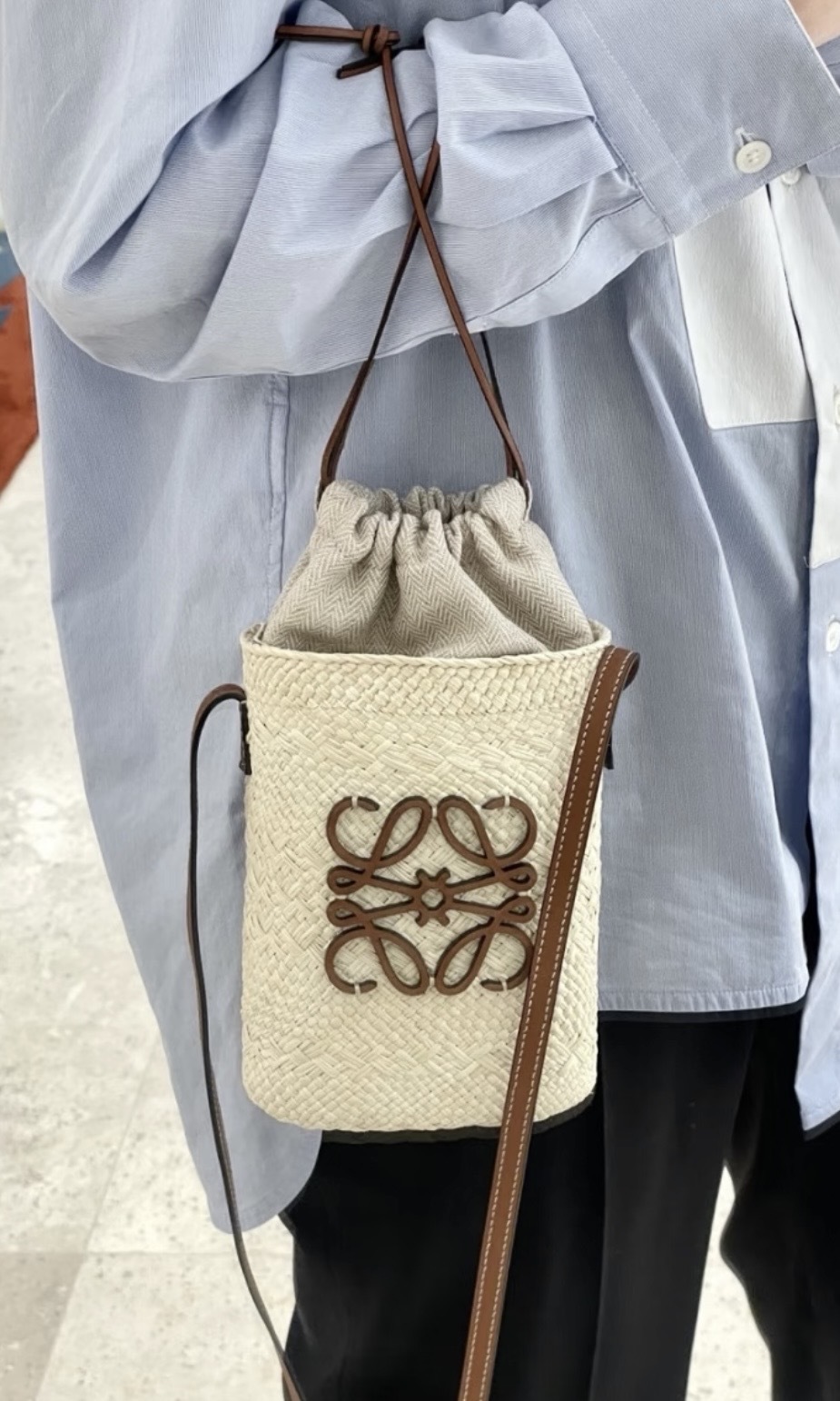 Loewe Square Pocket Tote Bag 自然色/棕褐色