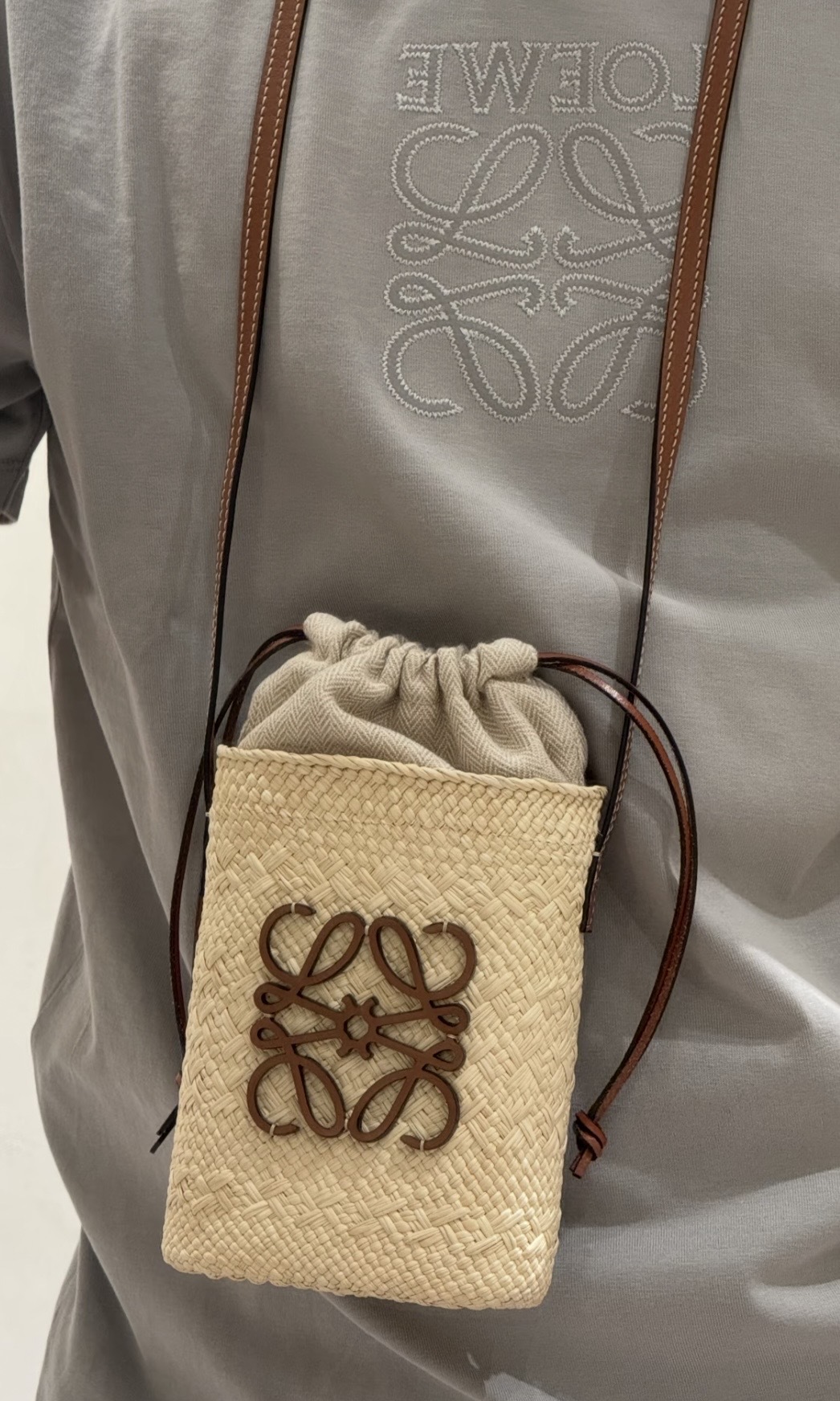 Loewe Square Pocket Tote Bag 自然色/棕褐色