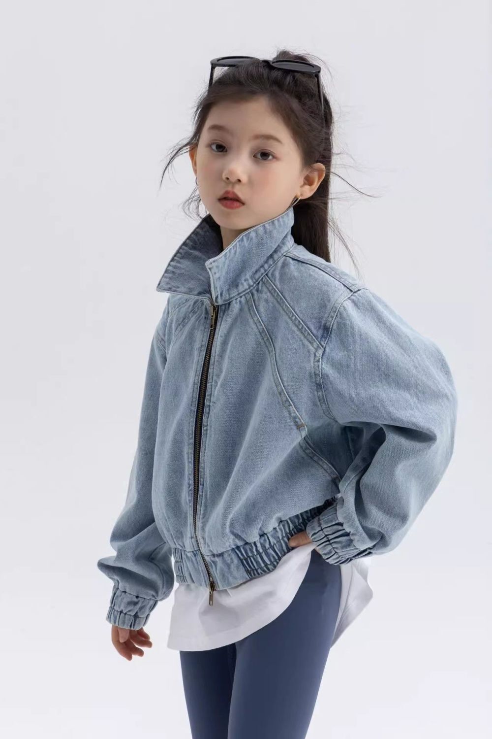 雙向拉鍊款縮口牛在外套 120-160cm #404201