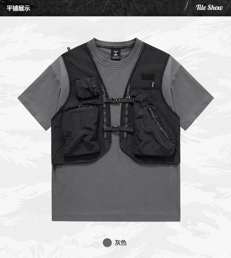 𝙏𝙀𝘾𝙃𝙒𝙀𝘼𝙍 機能背心假兩件拼接短袖