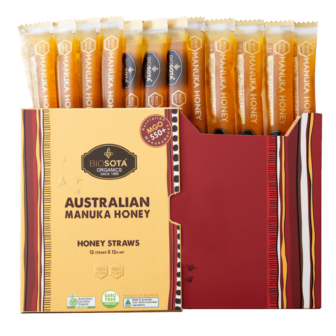 AUS-FFG0316-005 Certified Organic Manuka Honey Straws MGO550+ gift box 12/box (A5)