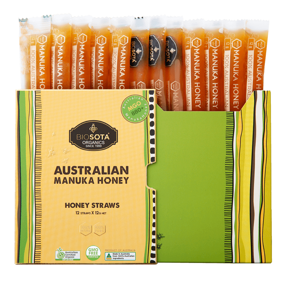 AUS-FFG0316-006 Certified Organic Manuka Honey Straws MGO880+ gift box 12/box (A6)