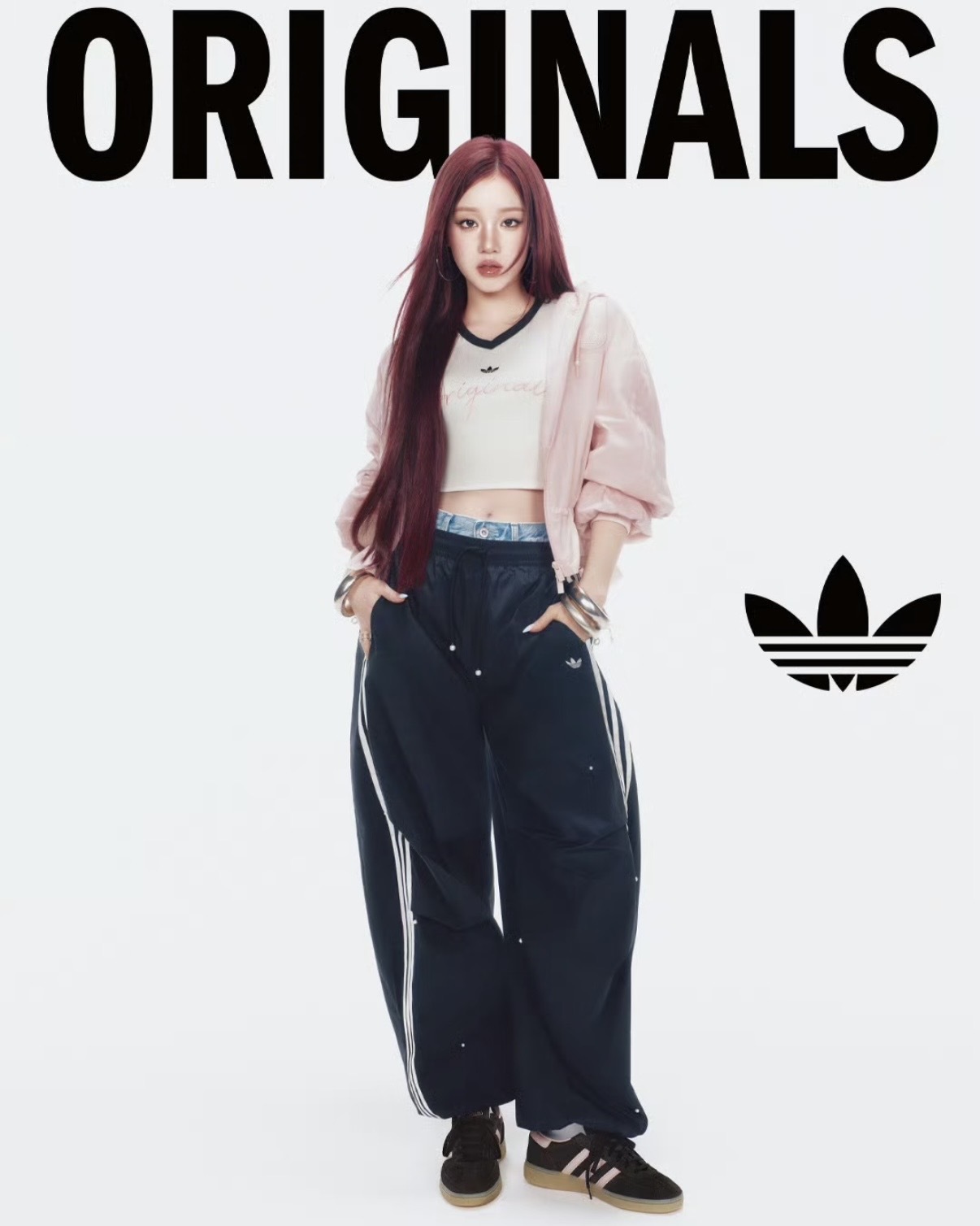 ADIDAS ORIGINALS P PANT 珍珠傘兵褲 闊腿褲 寬褲 工裝褲 長褲 抽繩 女款 宋雨琦同款 黑色 KS2865 灰色 KS2866 / 調貨