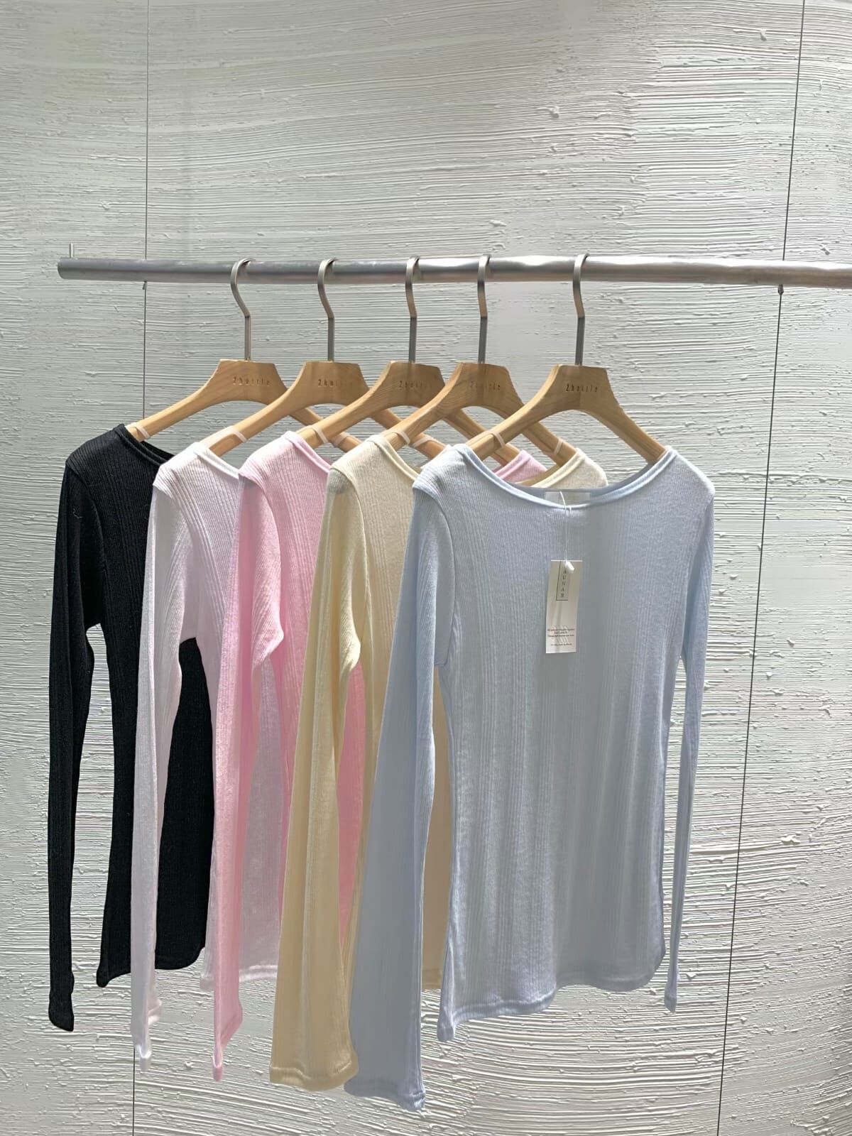 2B6015 基礎坑紋長袖上衣