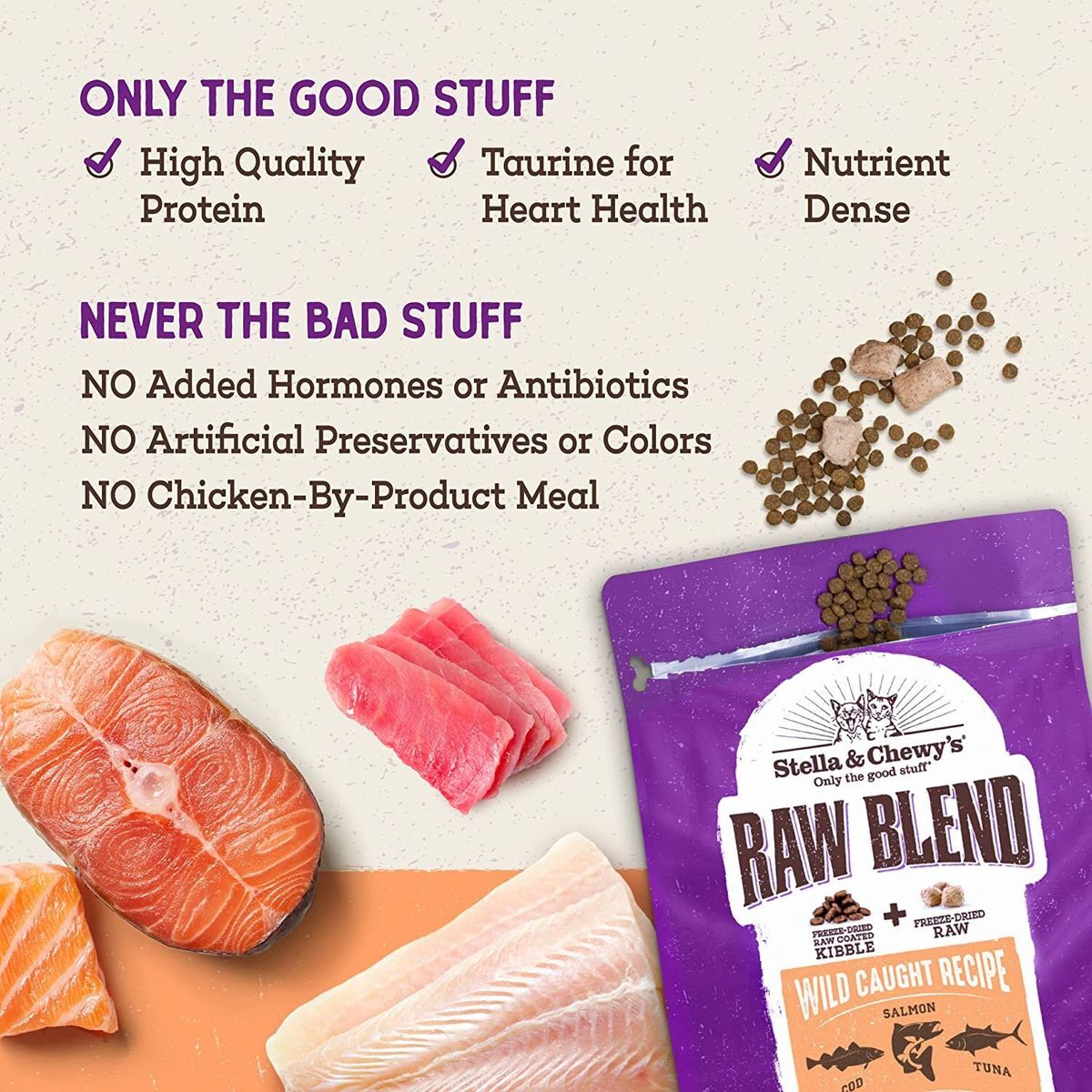 stella & chewy’s 凍乾生肉外層貓糧+凍乾生肉粒 魚