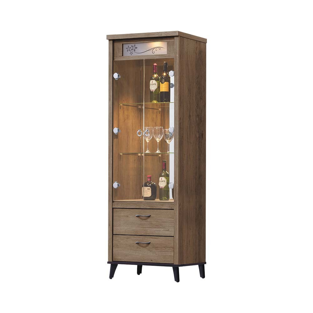 柏蒂家居-歐尼爾2尺二門二抽展示櫃/收納置物櫃