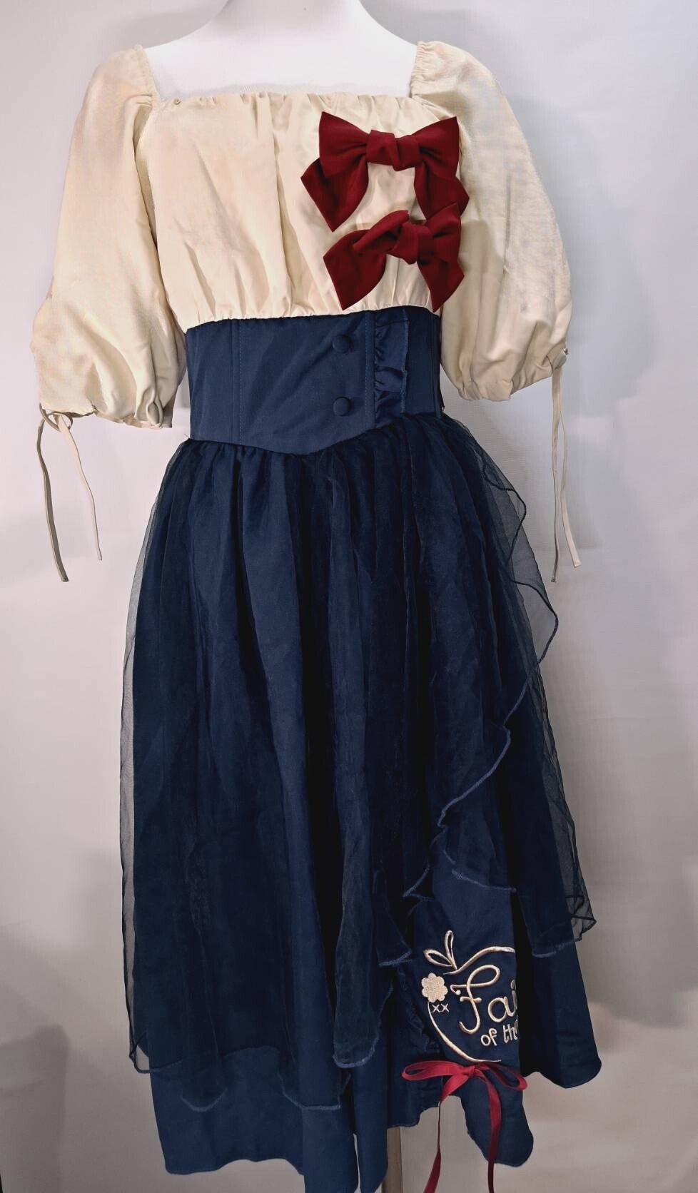 童話公主風拼接綁帶洋裝 C368