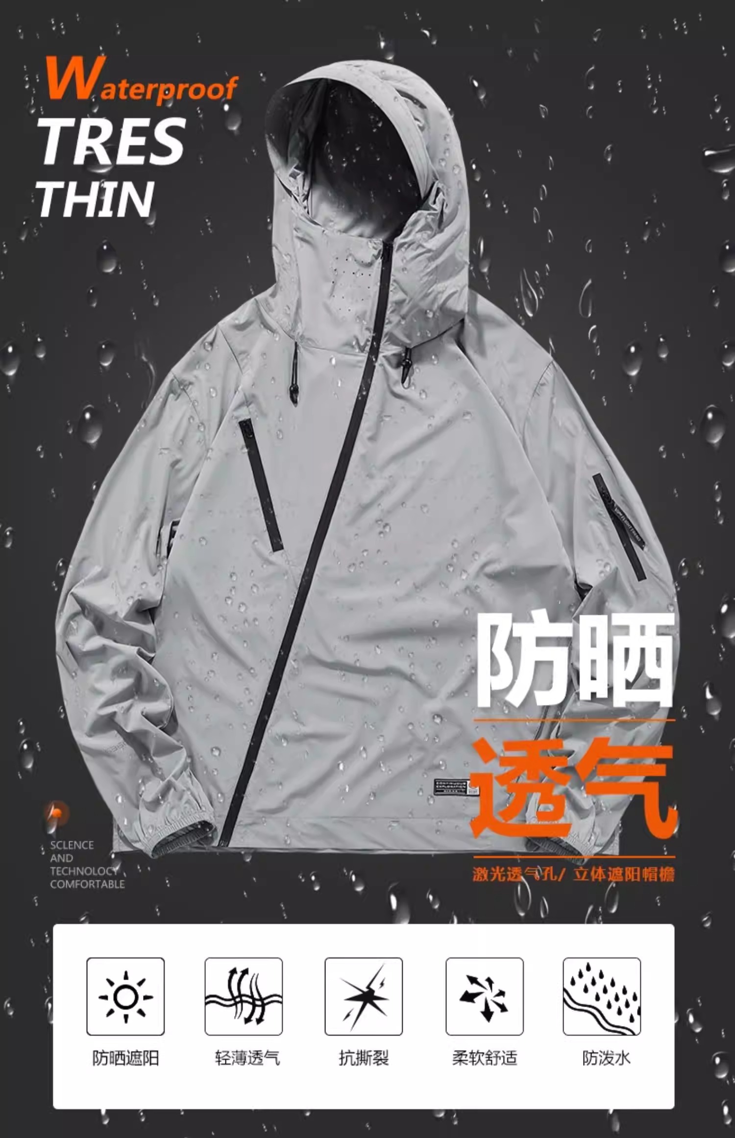 𝙏𝙀𝘾𝙃𝙒𝙀𝘼𝙍 斜拉鍊機能冰絲UPF50+透氣皮膚衣