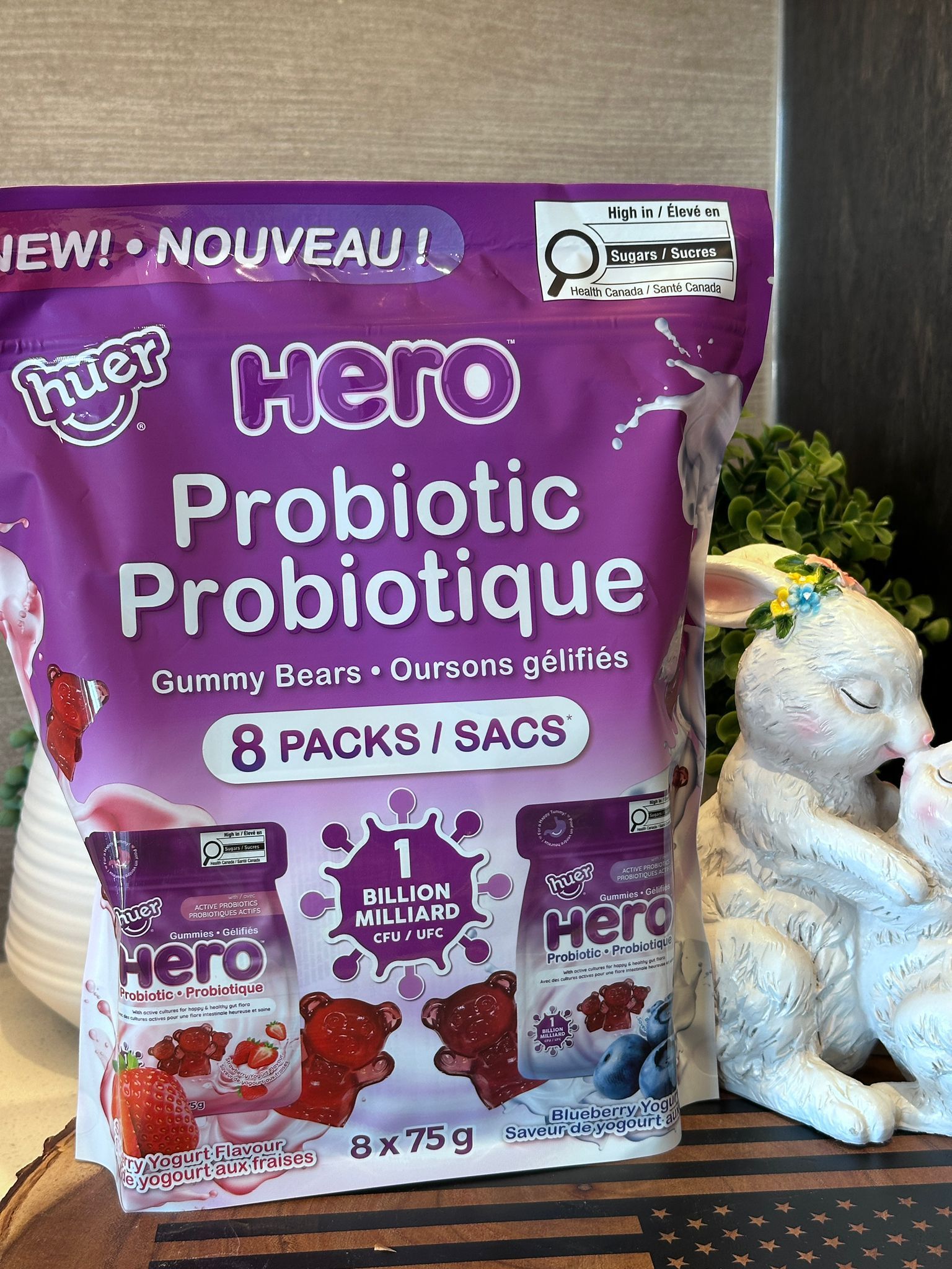 RP96 Huer Hero Probiotic 益生菌熊仔軟糖(藍莓+士多啤梨味) 75g x8包  **到期日: 約 2027/03