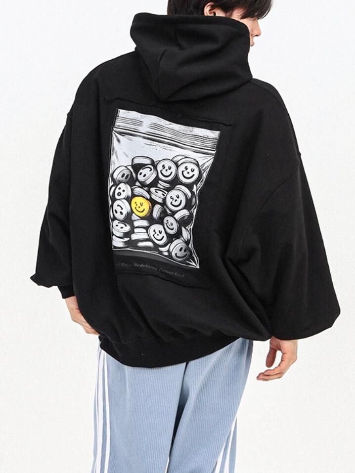 OverSize圖案連帽衛衣  SVXL-098T