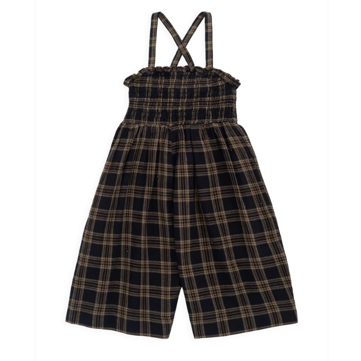 （預購）JAMIEKAY 撞色格紋抓皺吊帶褲 Organic Cotton Arabella Jumpsuit - Woodland Check