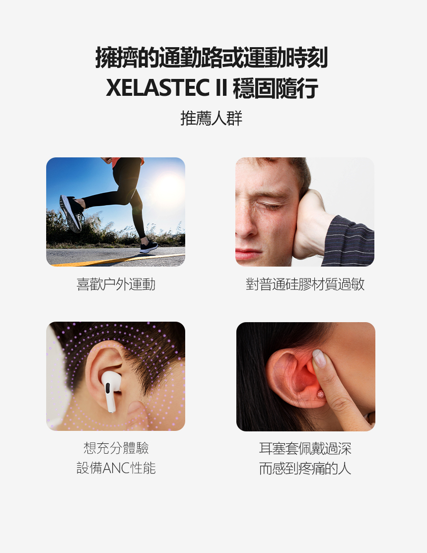 AZLA SednaEarfit XELASTEC II for AirPods Pro 3 專用入耳式耳膠擁擠的通勤路式運動時刻XELASTEC II穩健隨行