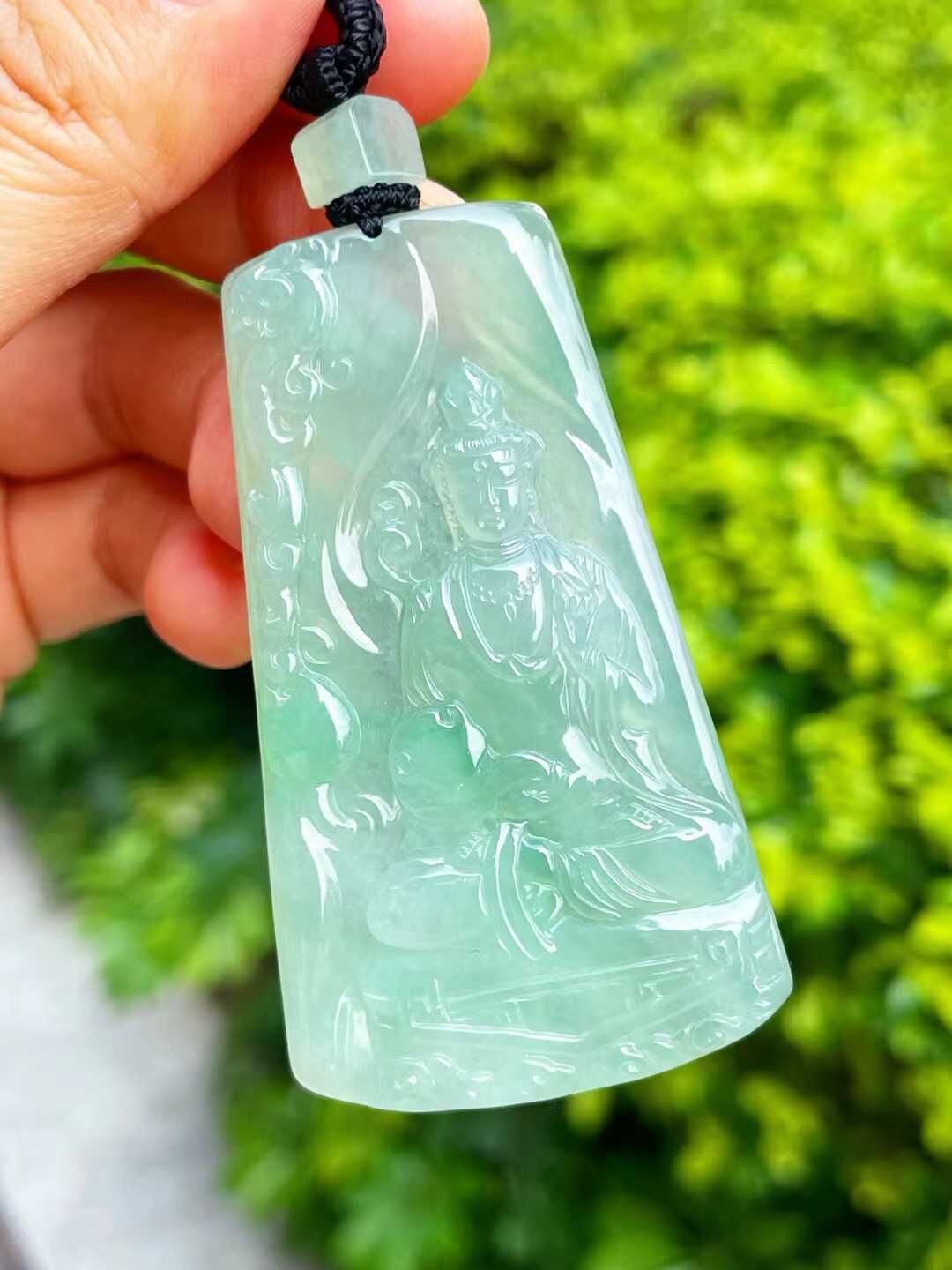 翡翠觀音吊墜,天然翡翠A玉, 緬甸玉, Jade, Jadeite