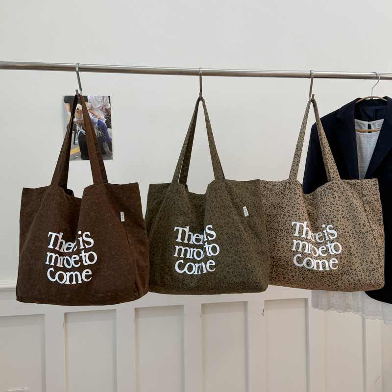 《6631》Ins風豹紋休閒帆布包