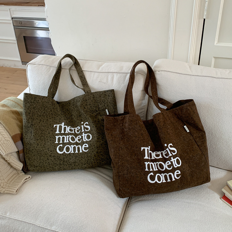 《6631》Ins風豹紋休閒帆布包