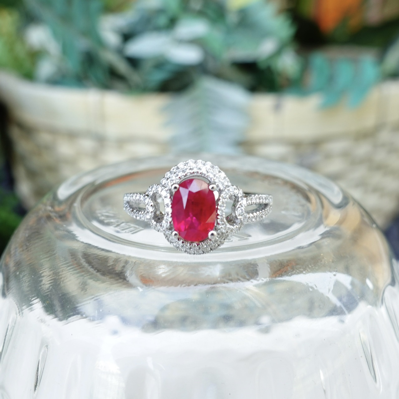 1.03ct天然紅寶石鑽石18K金戒指 (免費出AIGS證書)