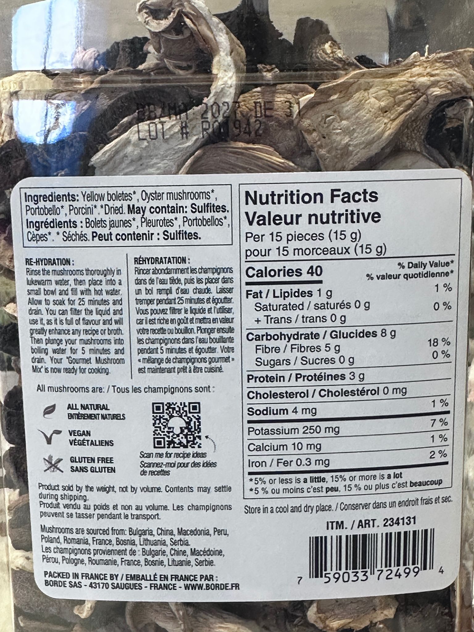 RP104 法國全天然蘑菇乾 454g  **到期日:約 2027/11