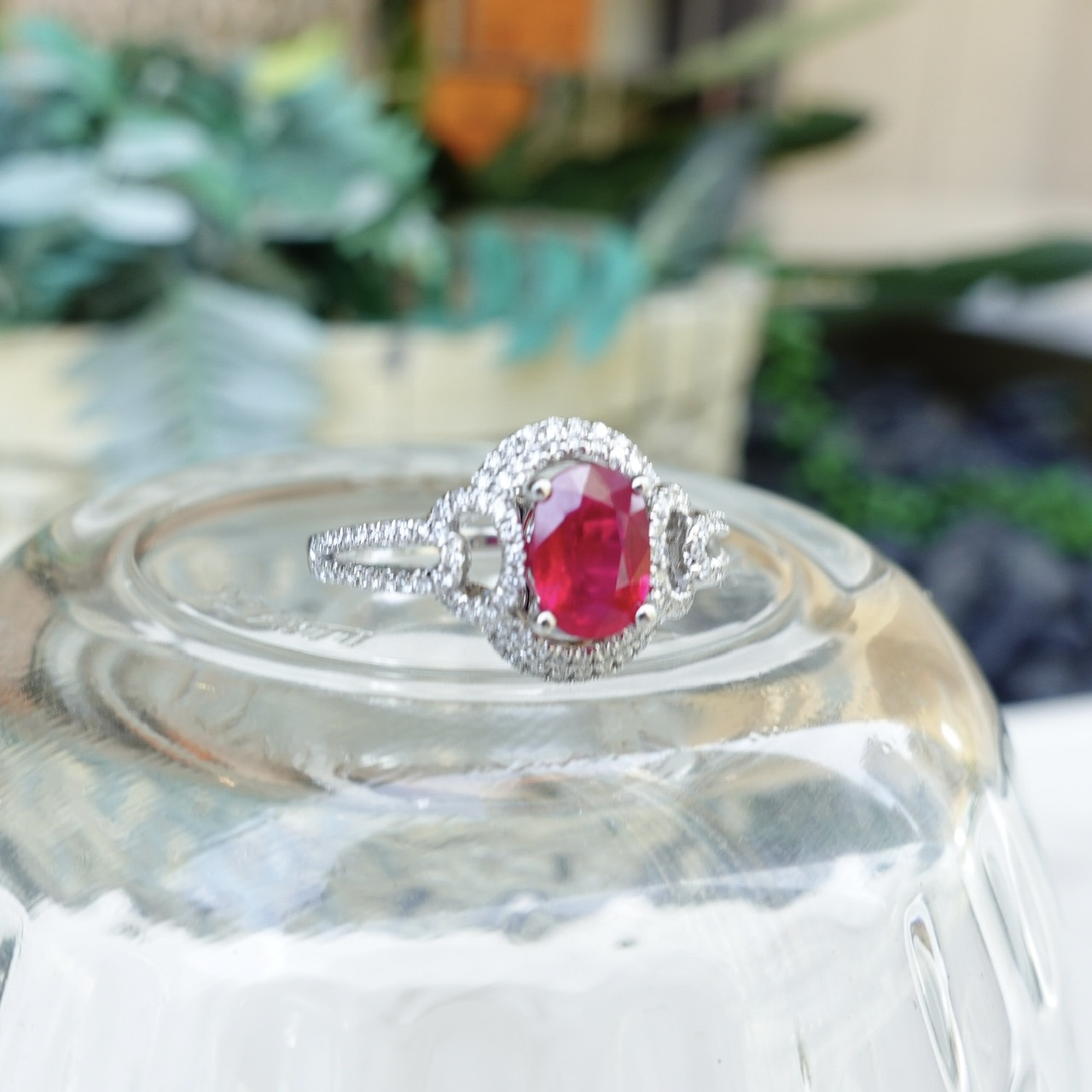 1.03ct天然紅寶石鑽石18K金戒指 (免費出AIGS證書)