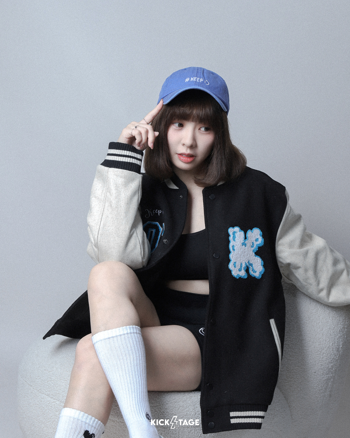 [特價售出無退換] #KEEP SMILE CLOUD JACKET 黑色 雲朵人 毛巾繡 刺繡LOGO 崔維斯同款 毛絨 棒球外套【KS195-BK】25SALE