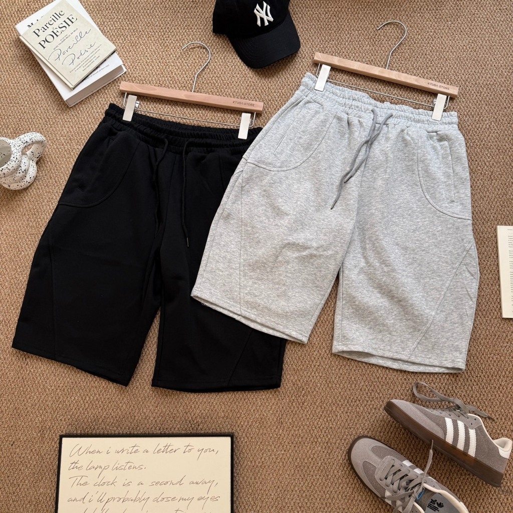 彎刀抽繩七分棉褲 1793