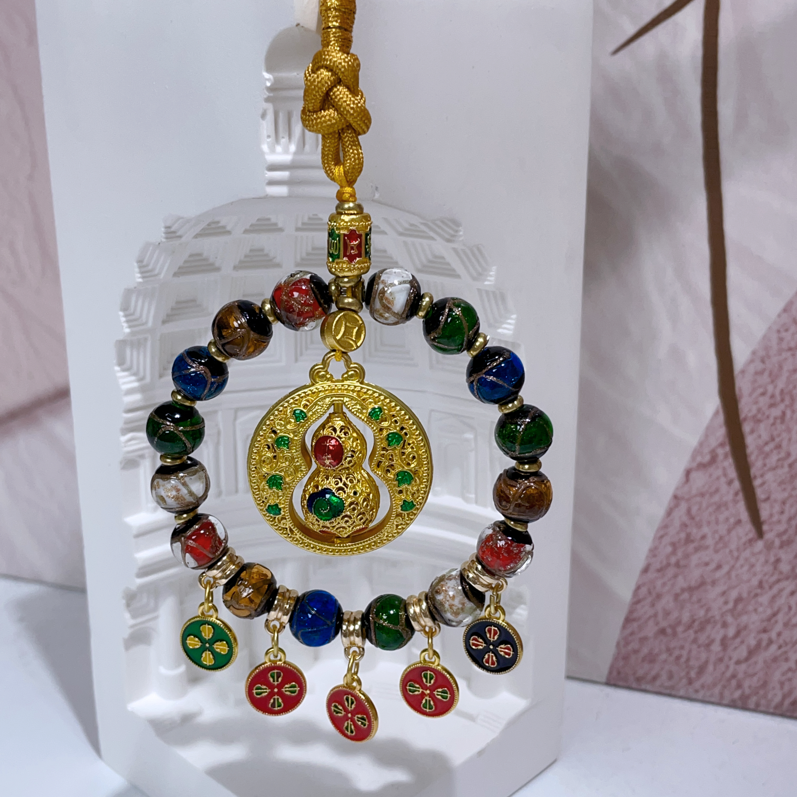 十全十美香灰琉璃五路財神掛件 預定10-14日