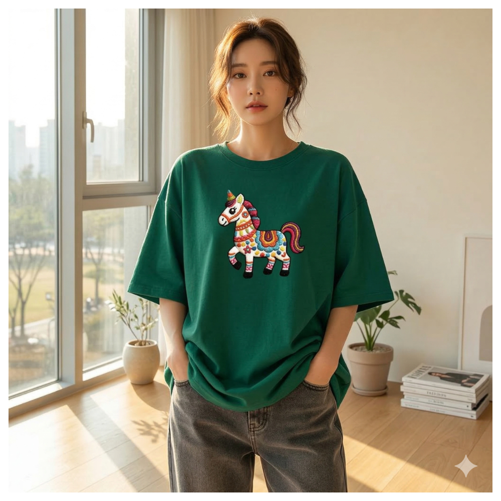 【ASister 小姊姊】AS2350#純棉上衣☆*彩色獨角獸*中長版短袖T恤(10色 S-3XL)