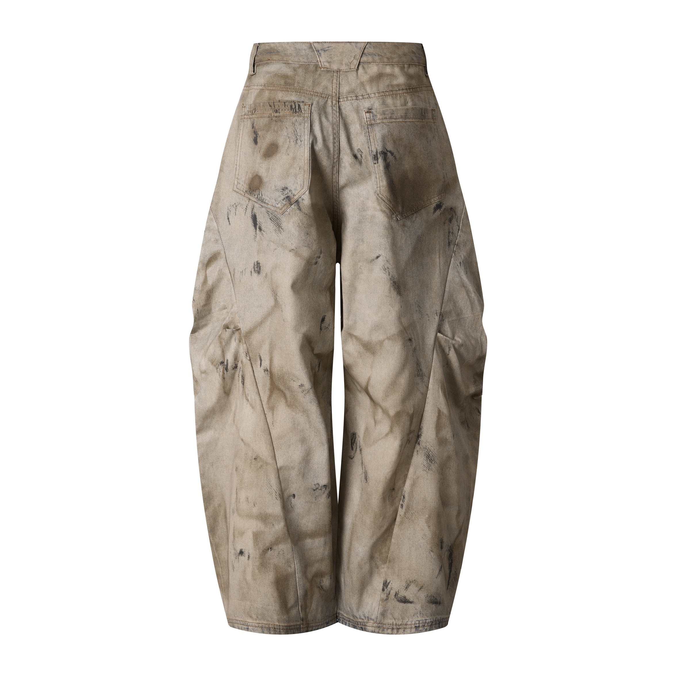 《S.V》極致泥染立體剪裁彎刀褲