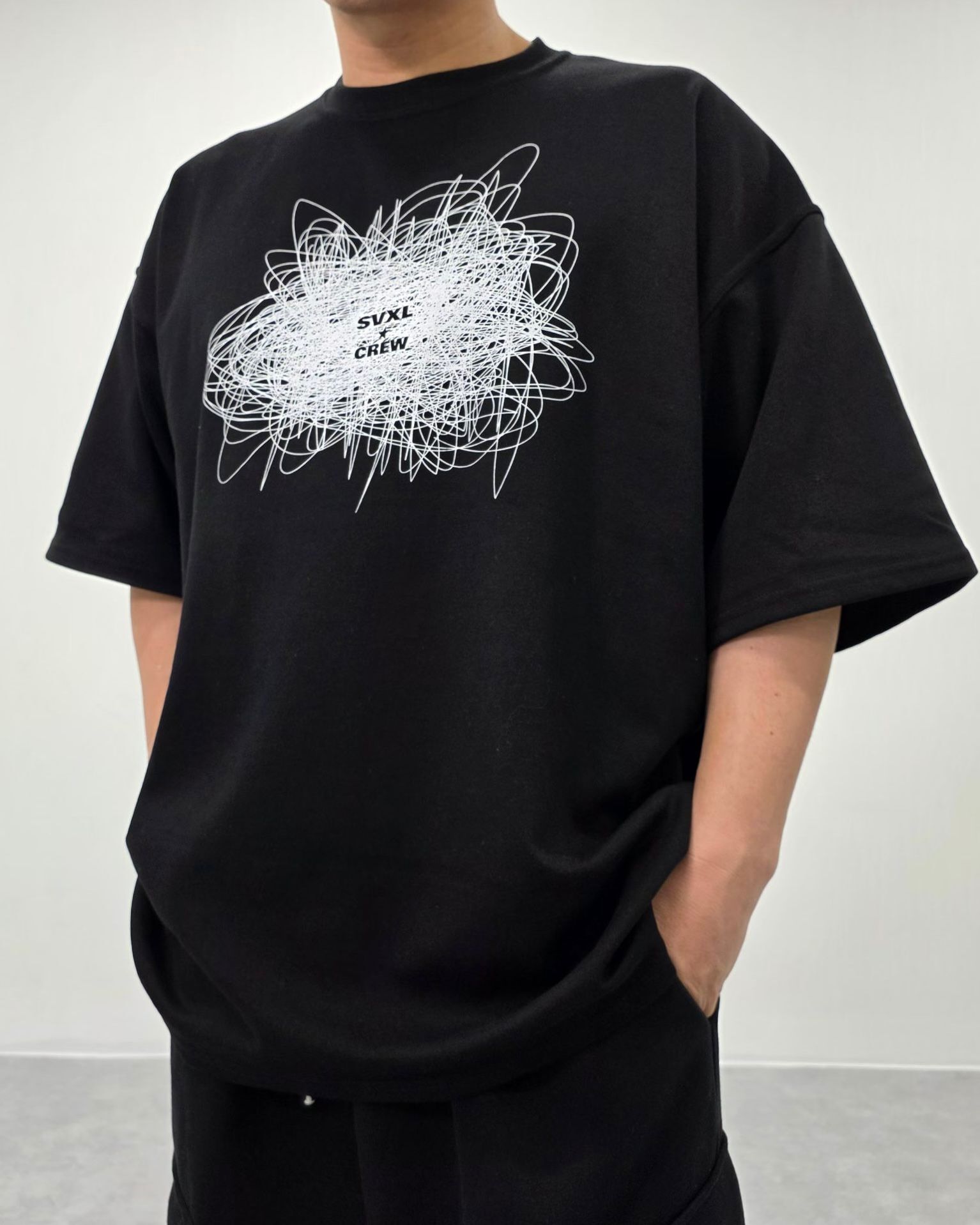 OverSize英文字圖案短袖Tee  SVXL-104T