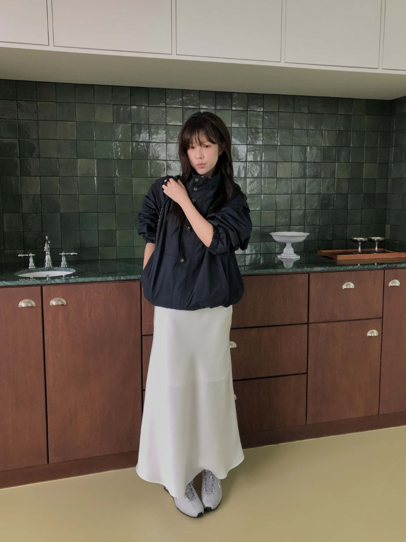 Elena 氣質緞面魚尾裙 [ 2色 / S,M ]