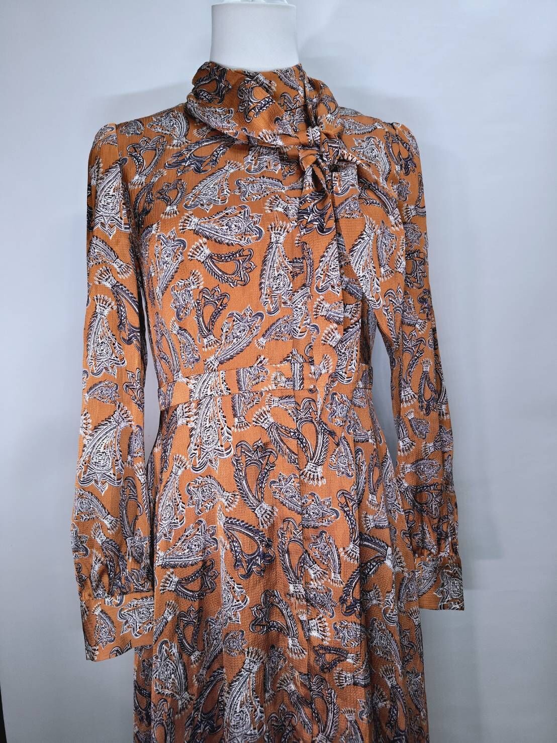 法式復古變形蟲綁帶連身裙 C373