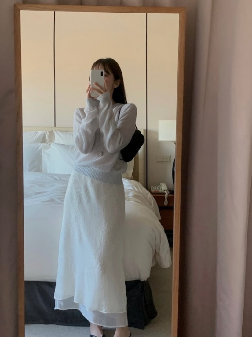 Dasha 浪漫雕花紗裙 [象牙白 / Free ]