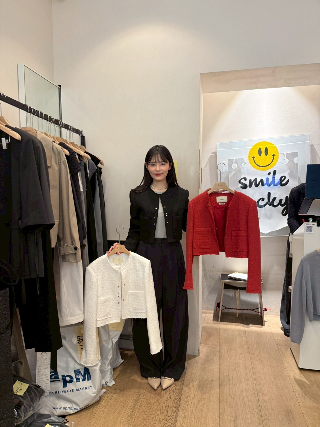 LF6019 大口袋純色小香風外套