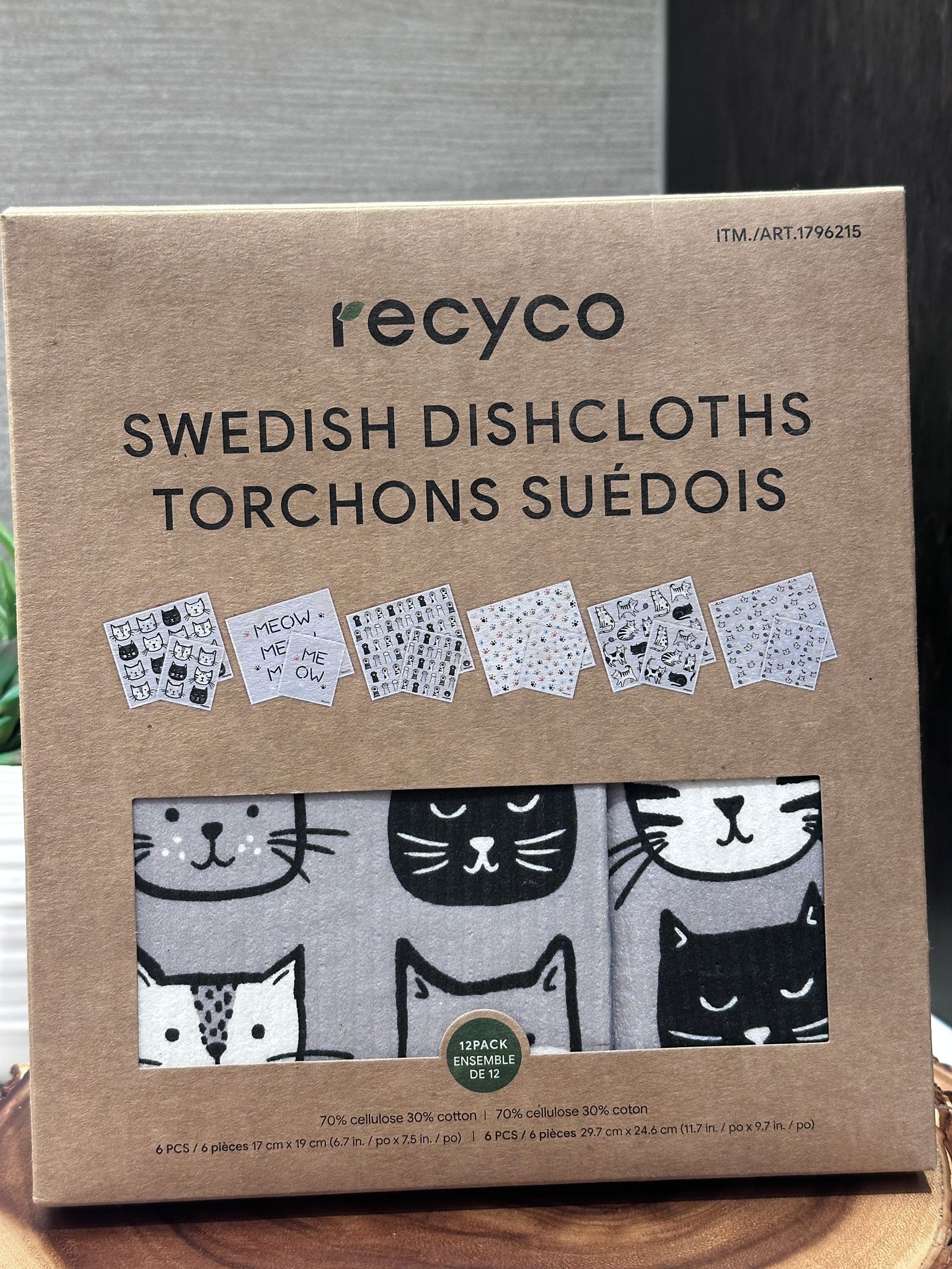 RP122 瑞典洗碗布 12塊 6.7"X7.5" X6塊+11.7"X9.7" X6塊)