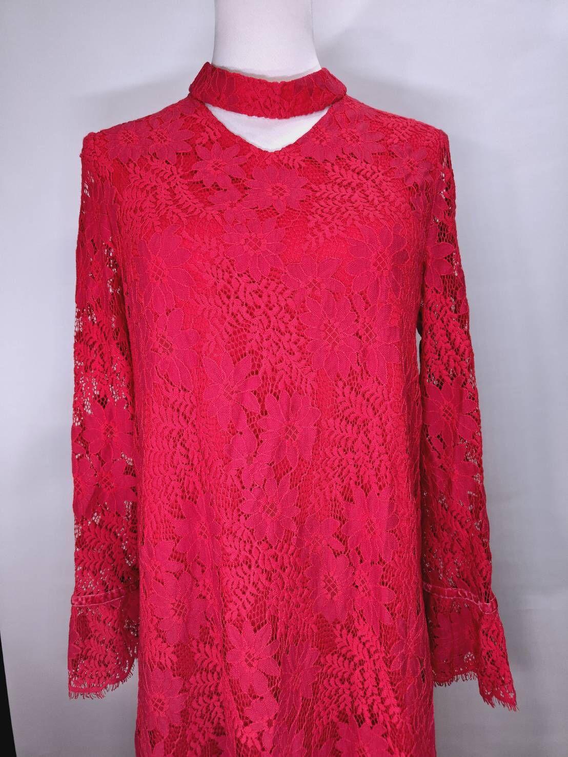 法式浪漫蕾絲 Choker 設計連身裙 C374