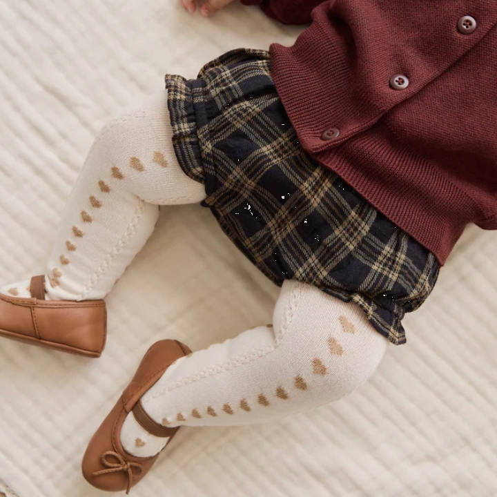 （預購）JAMIEKAY 蝴蝶結撞色格紋荷葉邊燈籠褲 Organic Cotton Frill Bloomer - Woodland Check