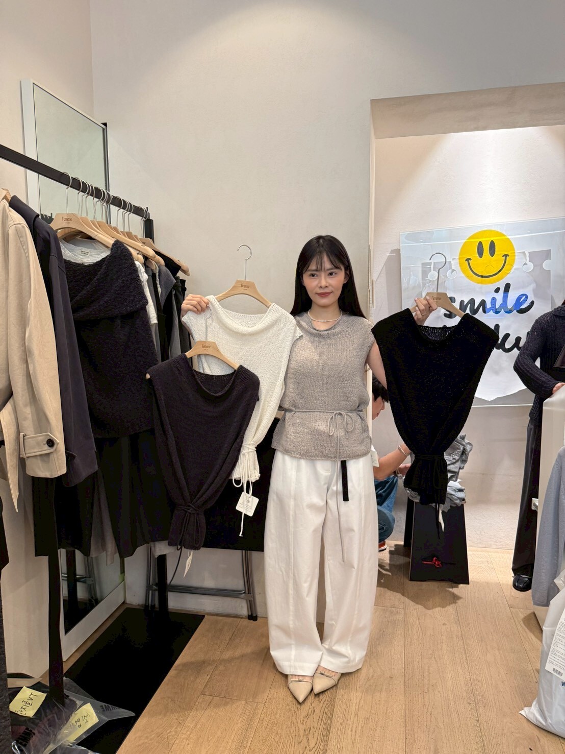 LF6017 薄針織背心可綁帶