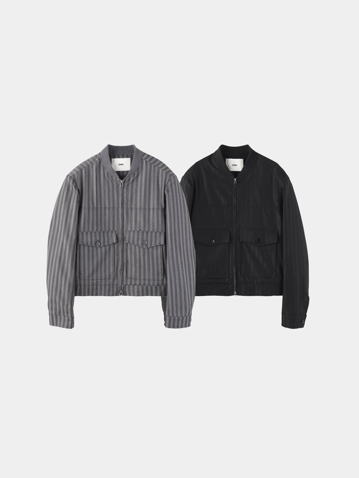 直紋拉鍊外套 OWN-129JK