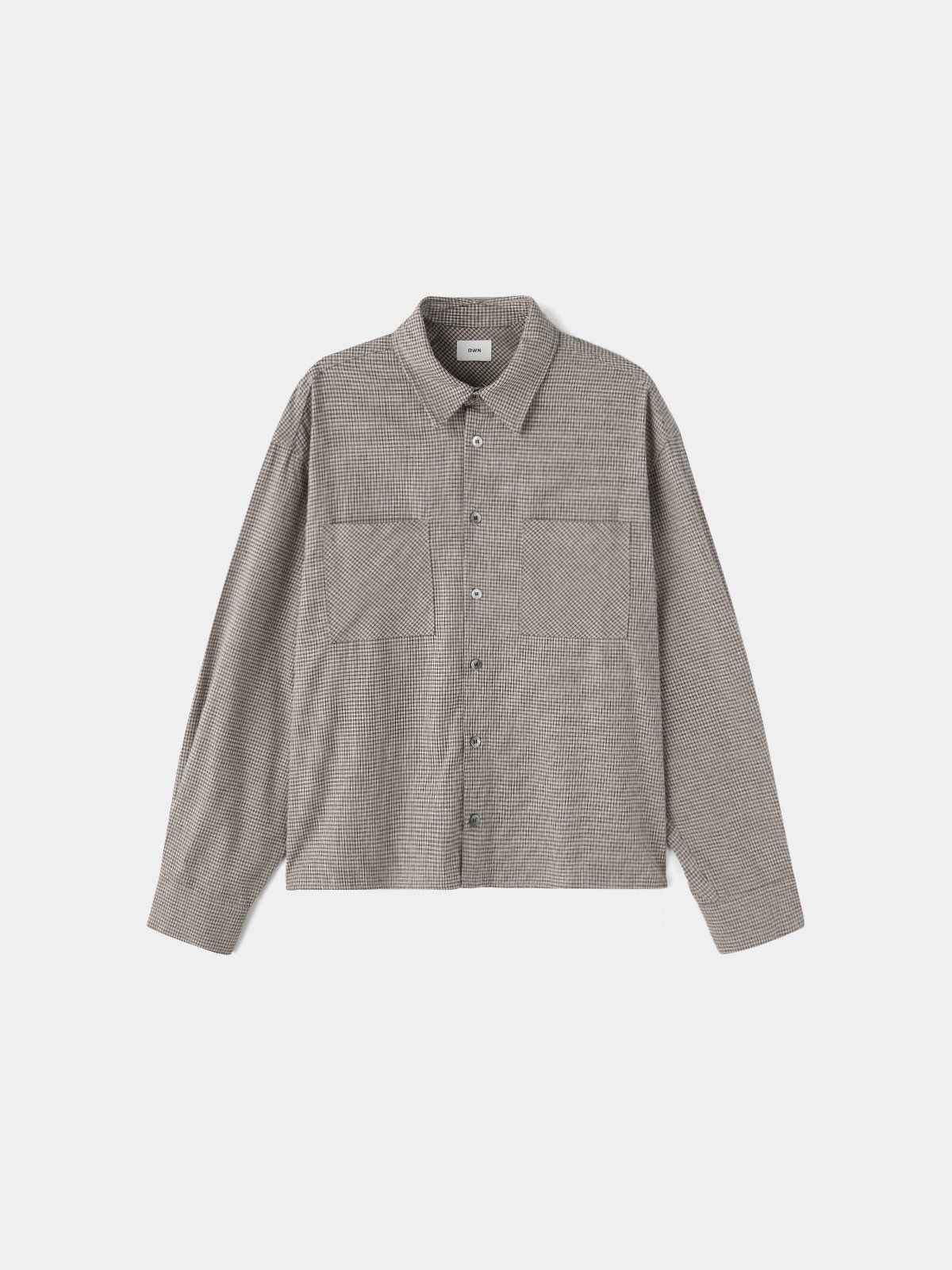 格仔長袖恤衫 OWN-130S