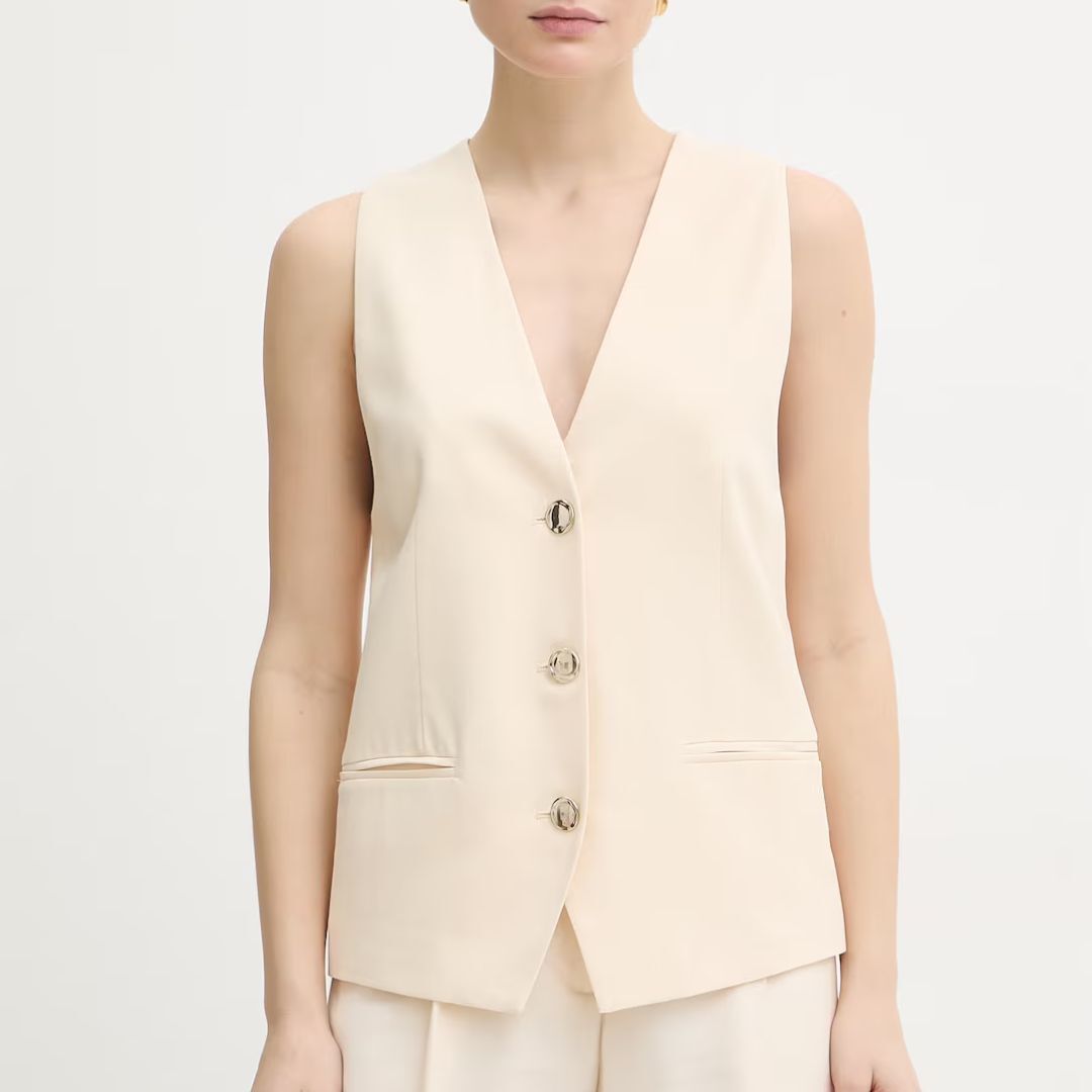 1TS0319-013 [TWINSET] Single-Breasted Women's Vest Beige #261TP2224 (C-EU-E)