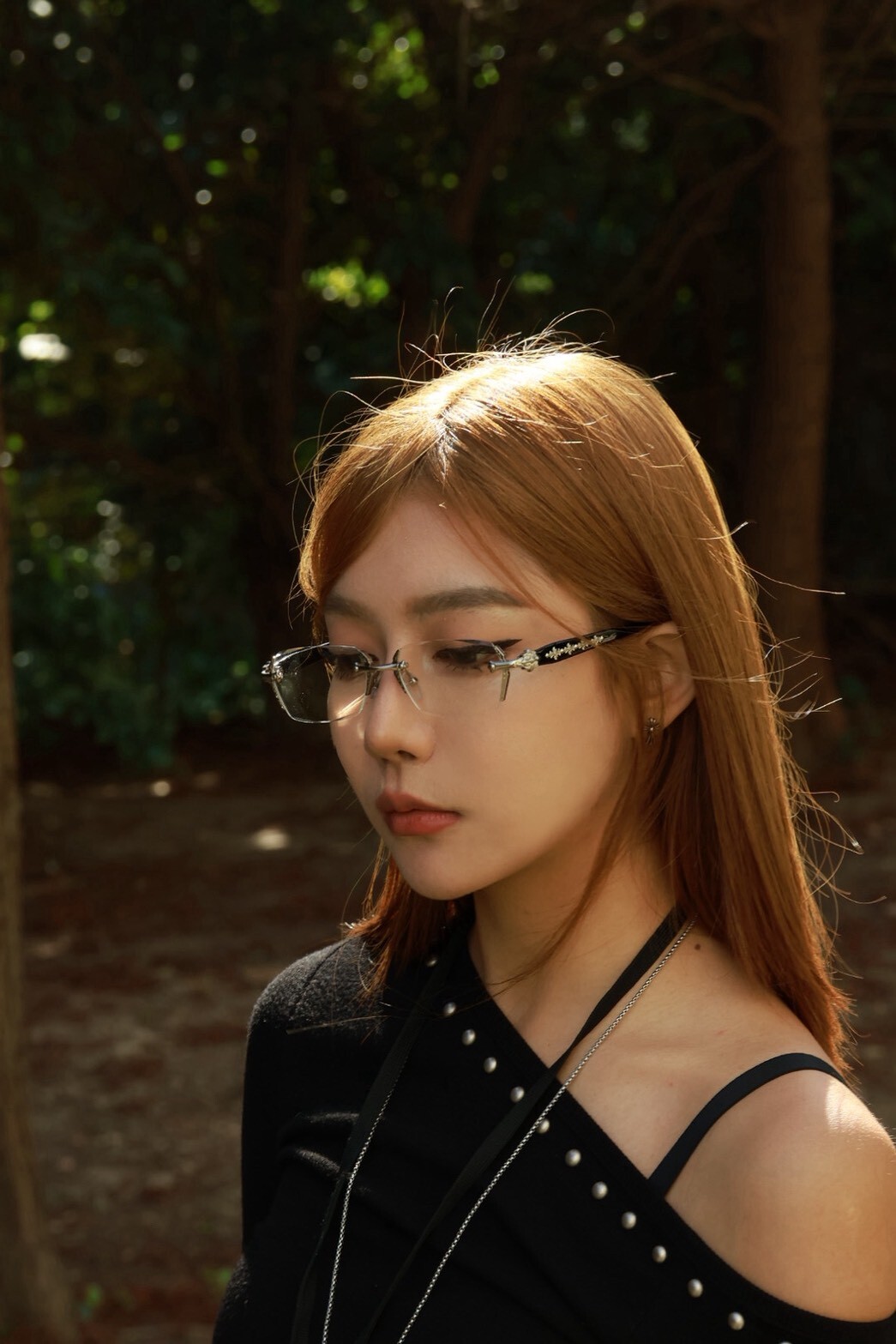 復古 無框 雕花 設計感 無度數 #眼鏡