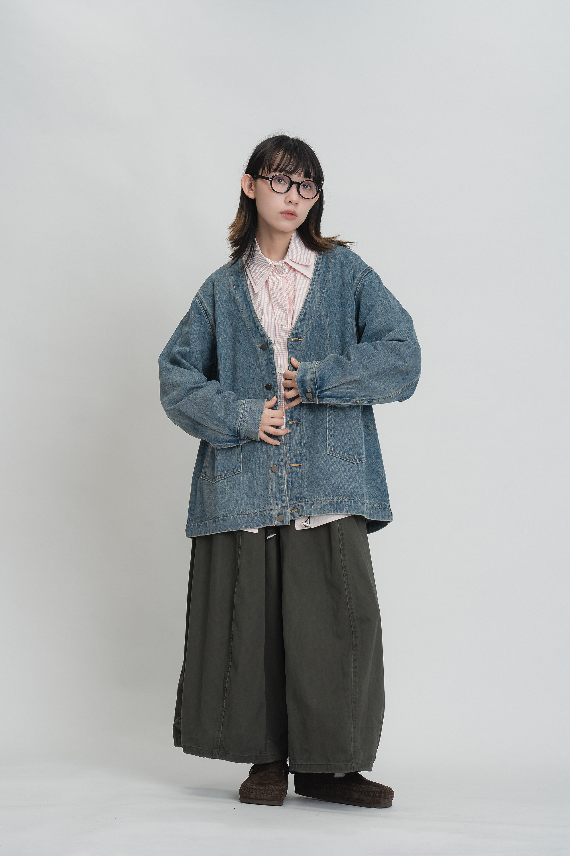 日系百搭V領牛仔外套 2色