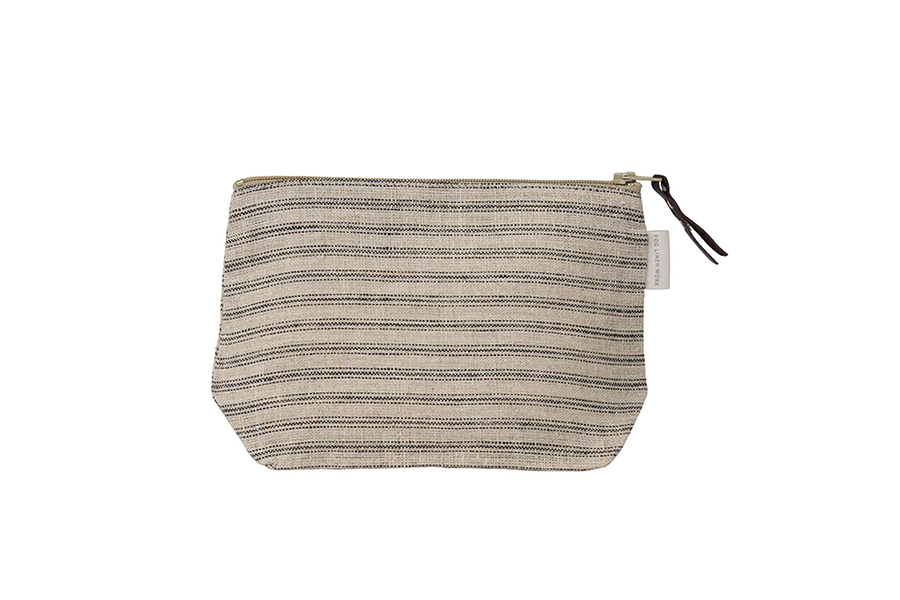 fog linen work  - Chris收納包 / 百靈鳥灰底黑線三條紋