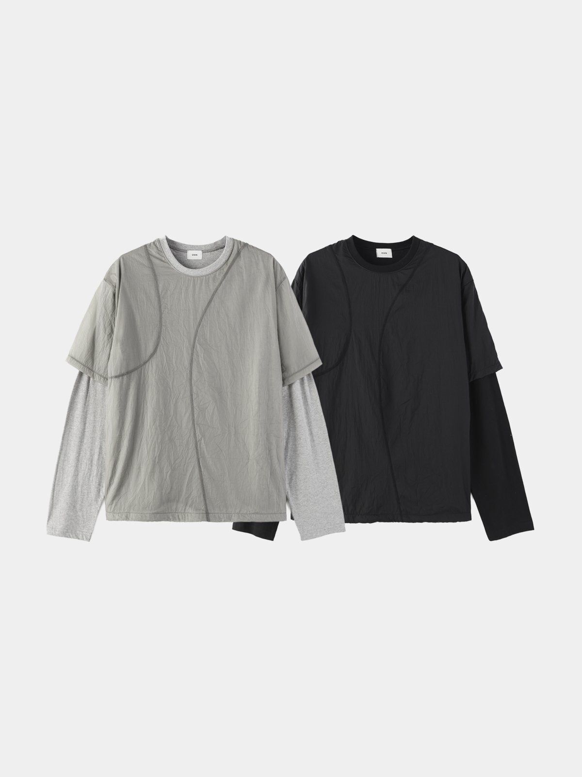 假兩件長袖衫 OWN-131T