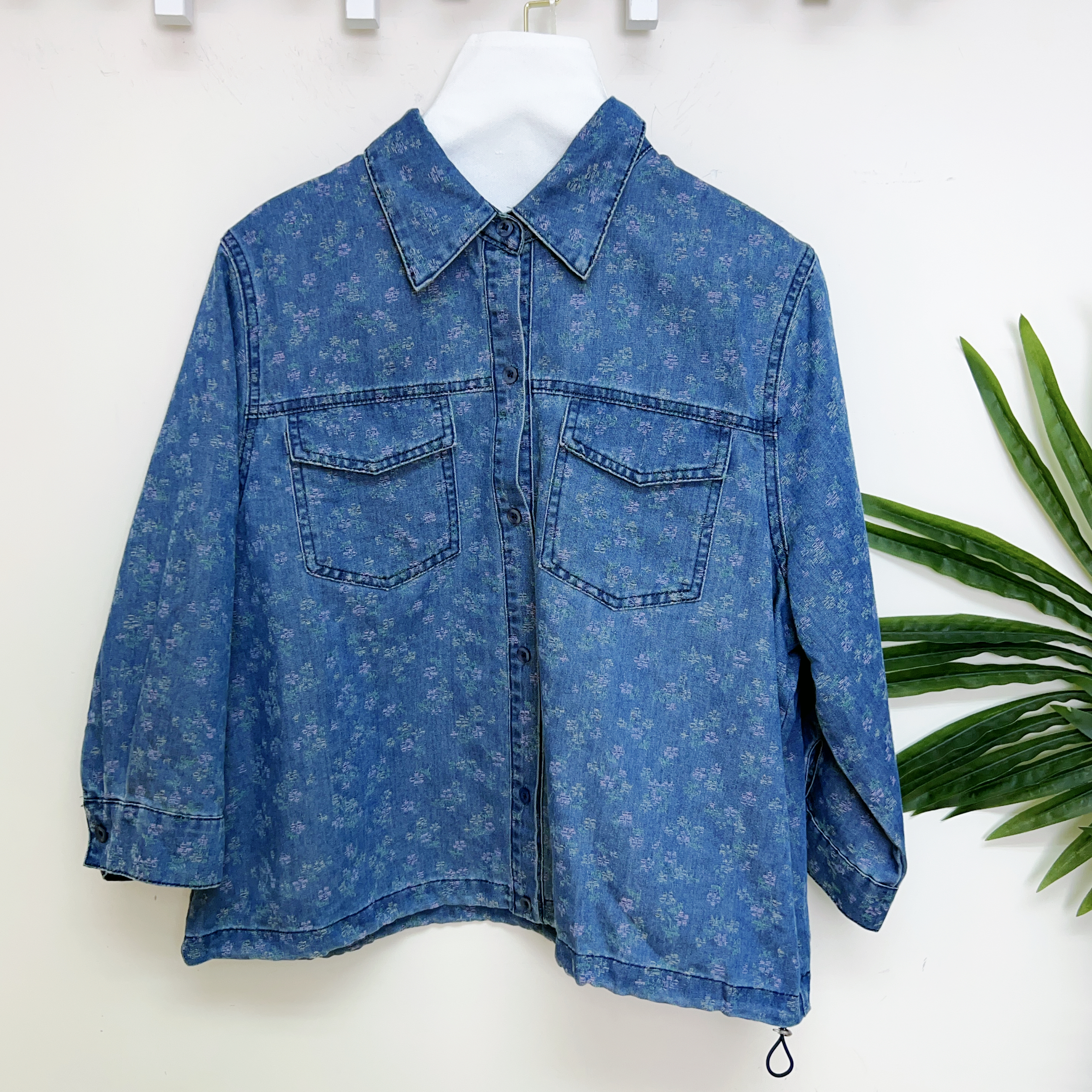 彩線雙袋軟牛仔外套(L:胸42/XL:44吋) 7223 #1903clo