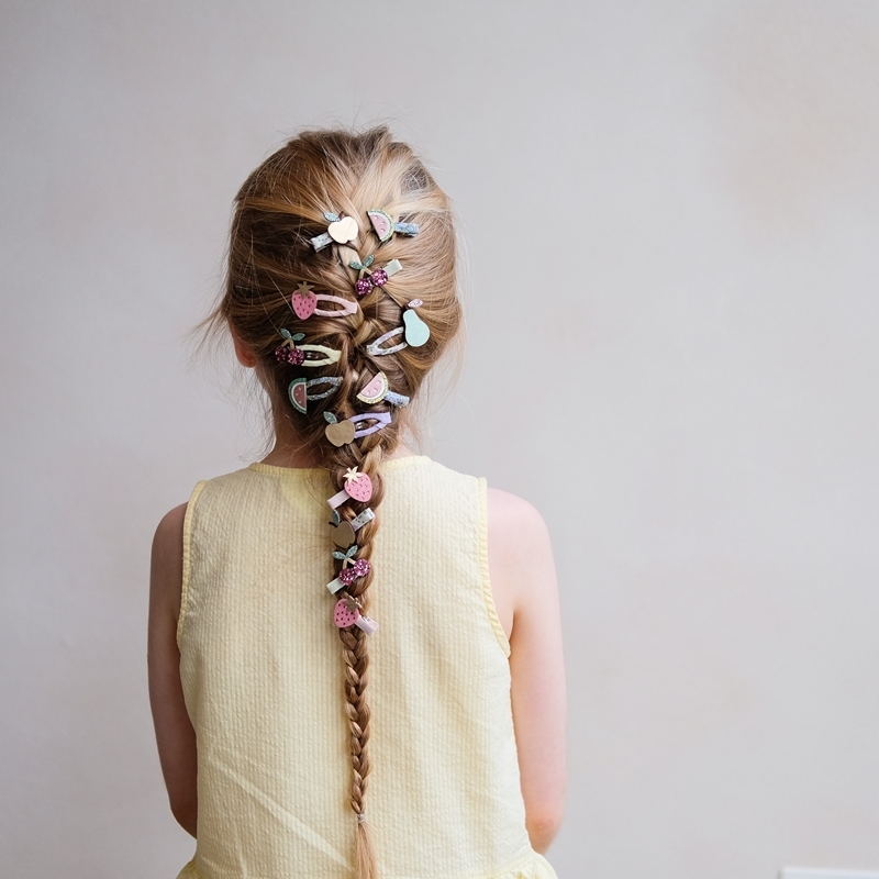 Mimi & Lula 甜櫻果漾-夏日水果迷你髮夾8入