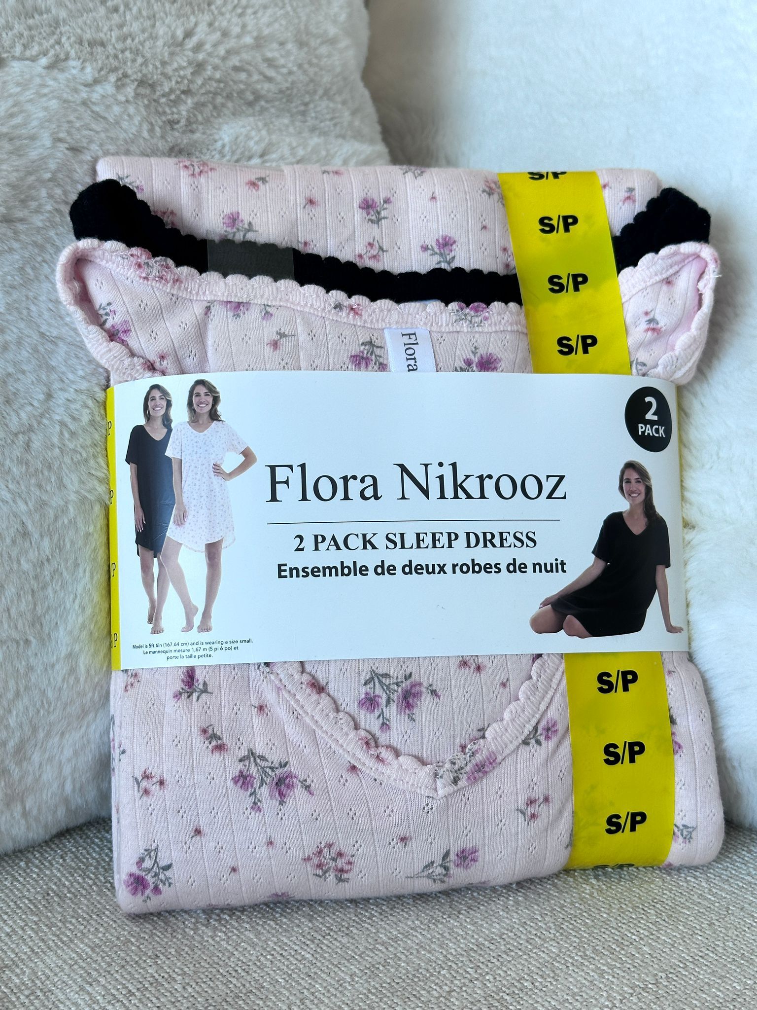 RP132 Flora Nikrooz 粉紅碎花+黑色 全棉碎裙2件裝